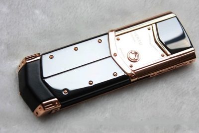 Vertu Singature S Lưng Đá Vàng Hồng (Độ Vỏ) Chính Hãng