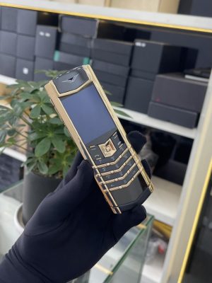 Vertu Sigature S Gold Lưng Đá Cao Cấp Độ Vỏ Chính Hãng