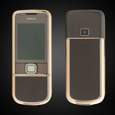 Điện thoại Nokia 8800E Rose Gold đính đá (da nâu)