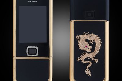 Điện thoại Nokia 8800E Rose Gold điểm đá (da đen) phiên bản rồng