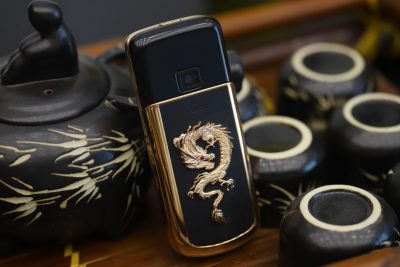  Điện thoại Nokia 8800 vàng hồng đen đính rồng 