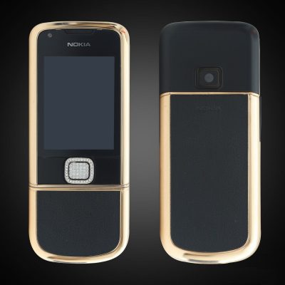 Điện thoại Nokia 8800E Rose Gold đính đá (da đen)