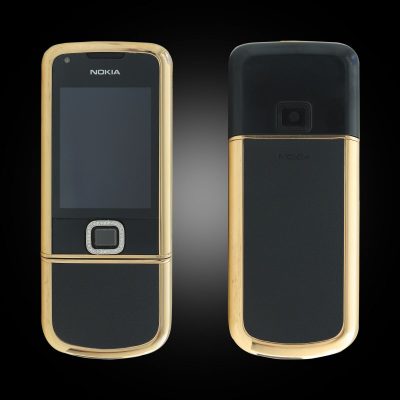 Điện thoại Nokia 8800E Rose Gold điểm đá (da đen)