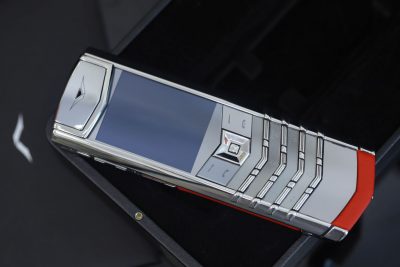 Điện thoại Vertu Signature S Silver da bê đỏ