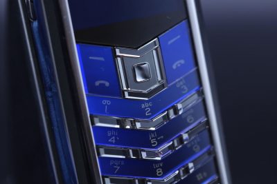 Vertu Signature S Xanh Navy Da Cá Sấu