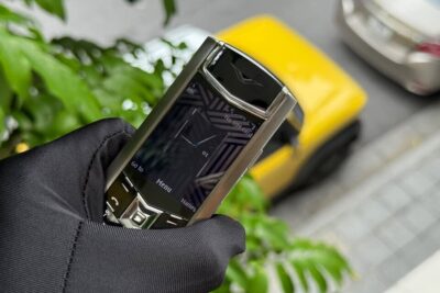 Vertu Signature S Steel 3G bản thép da bê đen lướt đẹp