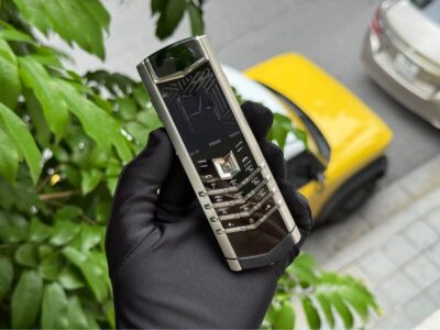 Vertu Signature S Steel 3G bản thép da bê đen lướt đẹp