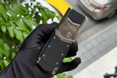 Vertu Signature S Steel 3G bản thép da bê đen lướt đẹp
