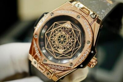 Đồng Hồ Hublot Big Bang One Click Sang Bleu King Gold Grey Diamonds
