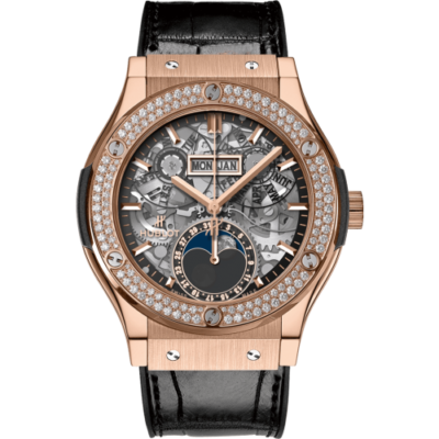 Đồng Hồ Hublot Classic Fusion Aerofusion Moonphase King Gold Dimonds 42mm