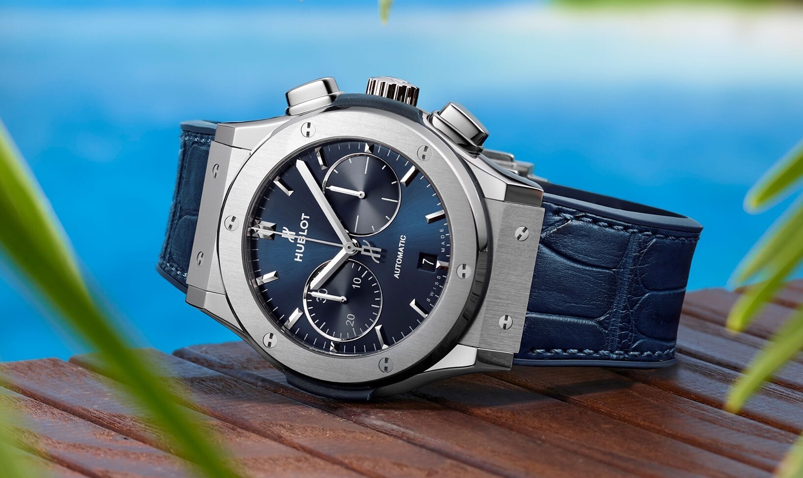 Đồng Hồ Hublot Classic Fusion Blue Chronograph Titanium Blue Dial 2