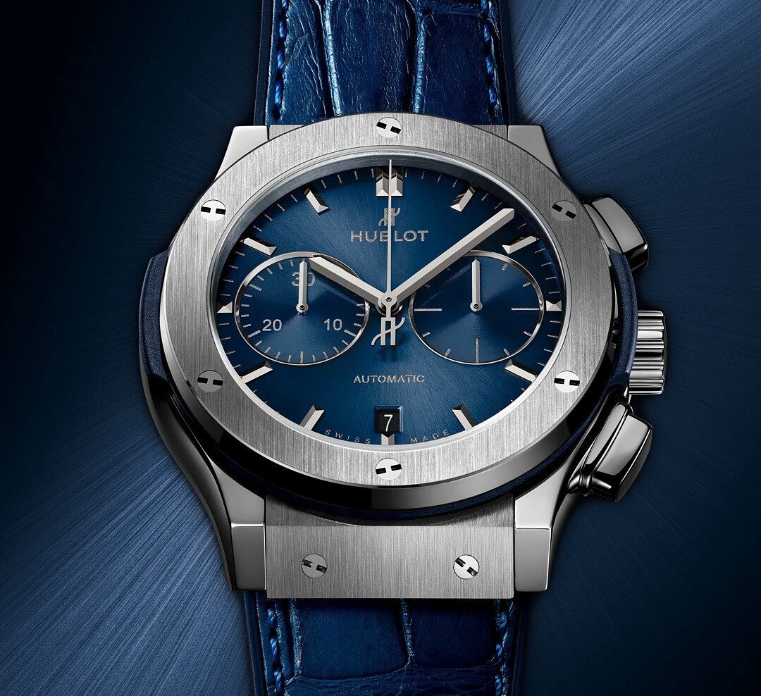Đồng Hồ Hublot Classic Fusion Blue Chronograph Titanium Blue Dial 3