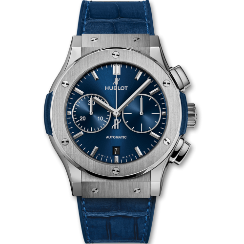 Đồng Hồ Hublot Classic Fusion Blue Chronograph Titanium Blue Dial