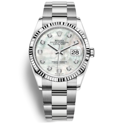 Đồng Hồ Rolex Datejust 36 Mặt Số Vỏ Trai Trắng 126234