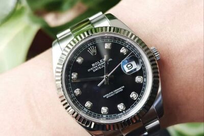Đồng Hồ Rolex Datejust White Gold Steel Black Diamond 126234