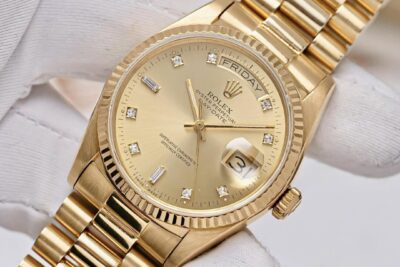 Đồng Hồ Rolex Day Date President Cọc Kim Cương Vàng Khối 18k 18238