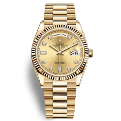 Đồng Hồ Rolex Day Date President Cọc Kim Cương Vàng Khối 18k 18238