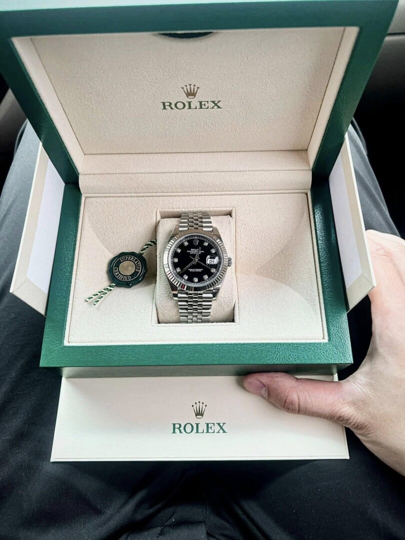 Đồng Hồ Rolex Datejust White Gold Steel Black 126334 5