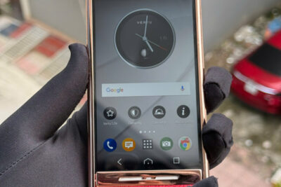 Vertu Aster T Mạ Vàng Da Bê Đỏ Chính Hãng