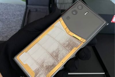 Vertu Meta1 Viền Gold – Da Cá Sấu Bạch Tạng