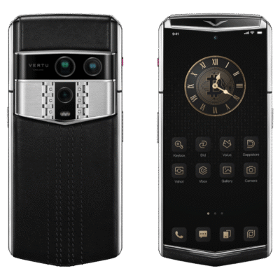 Vertu Agent Q bản thép da bê đen