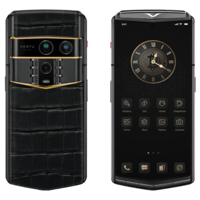 Vertu Agent Q Black Premium Mix gold da cá sấu