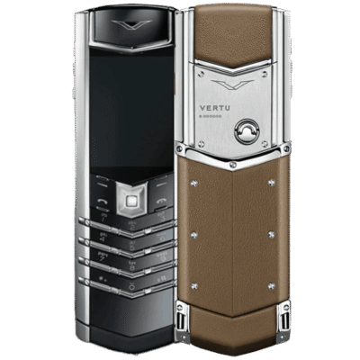 Vertu SIGNATURE V Stainless Steel Silver Khaki Brown lướt đẹp